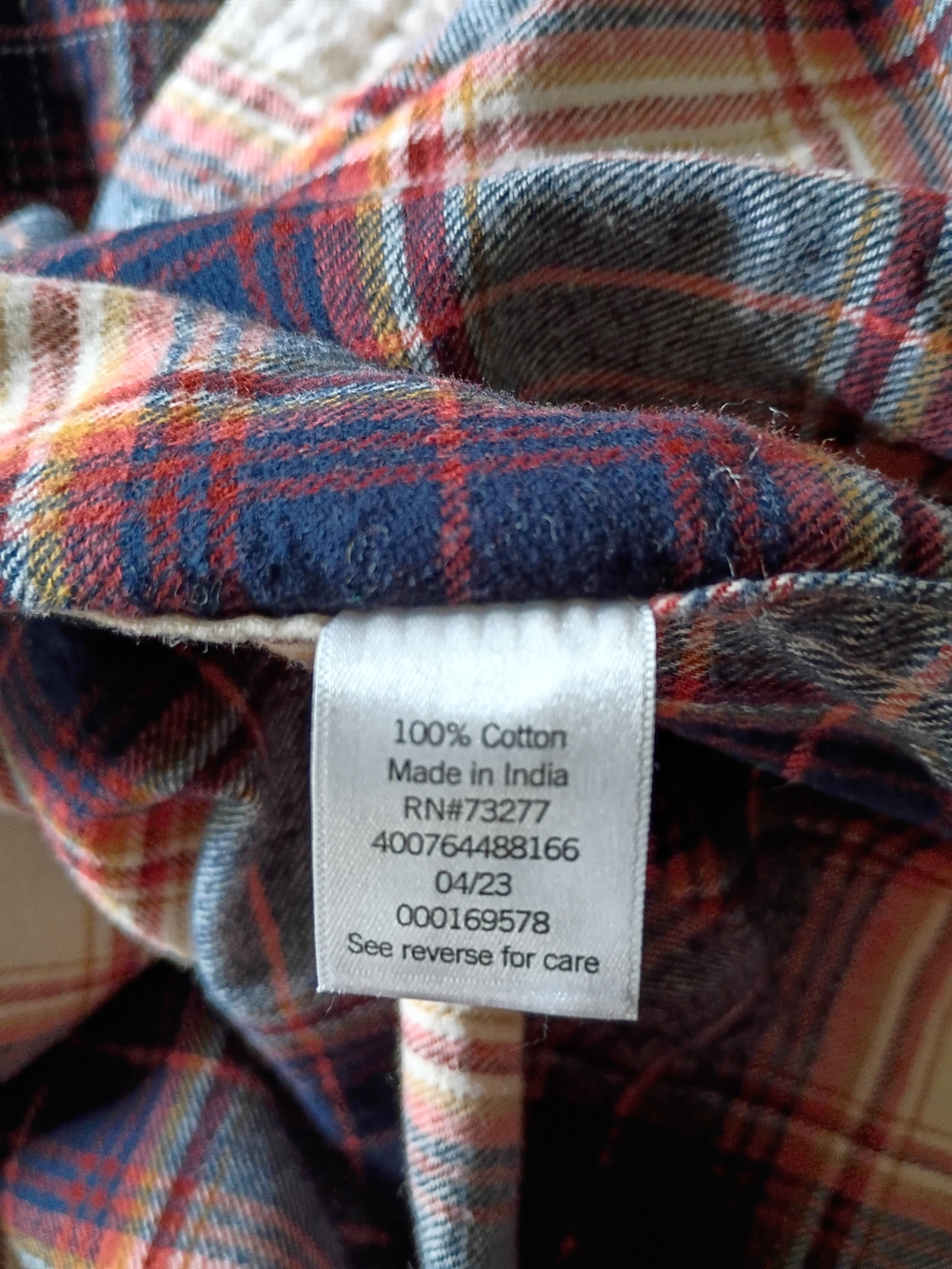 Sonoma Men's Beige Plaid Flannel Shirt - Picture 3 of 8